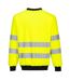 Mens pw2 high-vis sweatshirt yellow/black Portwest-2
