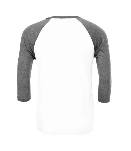 T-shirt adulte blanc / gris foncé chiné Bella + Canvas