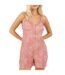 Womens/ladies Leaf Print V Neck Sleeveless Playsuit Pink Brave Soul-2