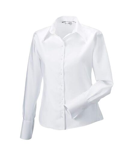 Collection Chemisier À Manches Longues Sans Repassage Femme Blanc Russell