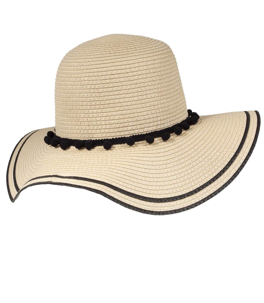 Isotoner Chapeau femme pompomps noirs-4