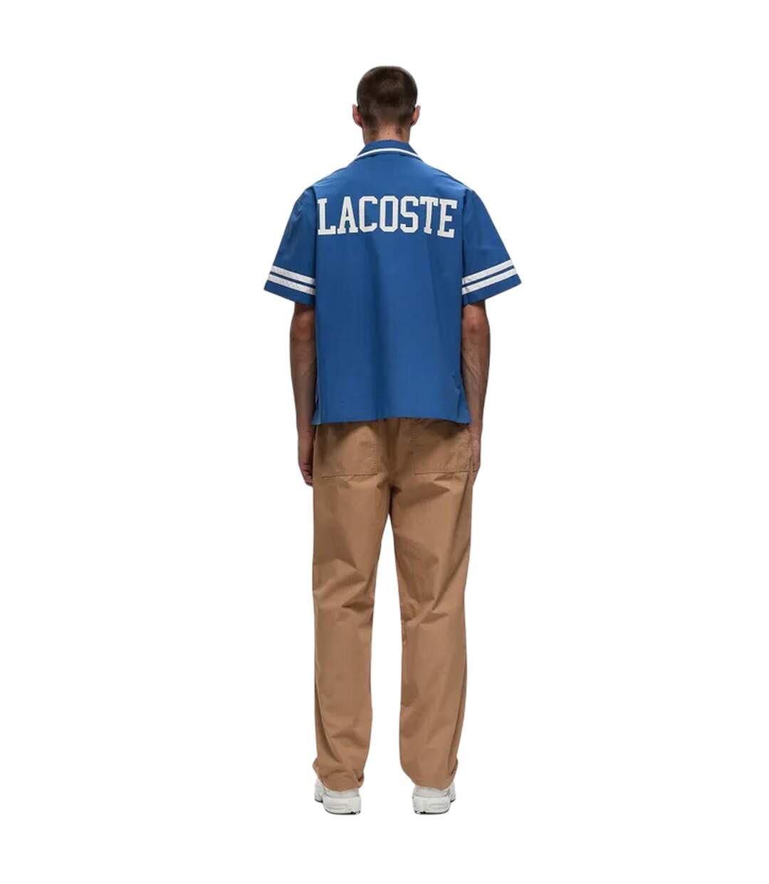 Mens Cotton Twill Relaxed Fit Shirt Blue Lacoste-2