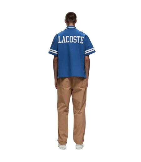 Mens Cotton Twill Relaxed Fit Shirt Blue Lacoste