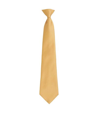 Unisex adult colours fashion plain clip-on tie one size gold Premier