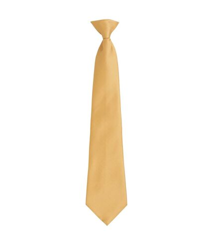 Unisex adult colours fashion plain clip-on tie one size gold Premier