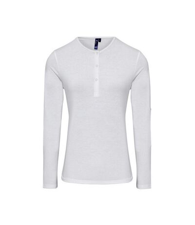 Premier T-shirt à manches roulées Long John pour femmes/dames (Blanc) - UTRW6236
