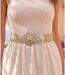 Ceinture Femme élastique Taupe - Boucle Dorée & Coquillage - Taille Unique-4
