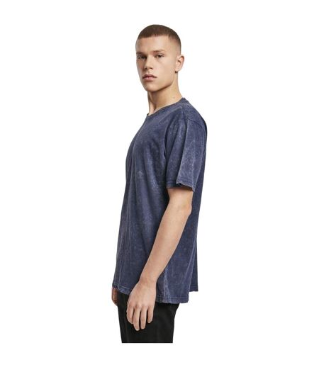 T-shirt Motif/style Délavé À L'acide Homme Indigo Blanc Build Your Brand