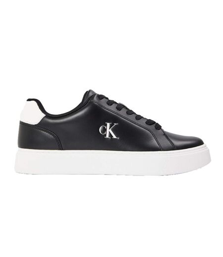 Mens Classic Leather Cupsole Trainers Black White Calvin Klein