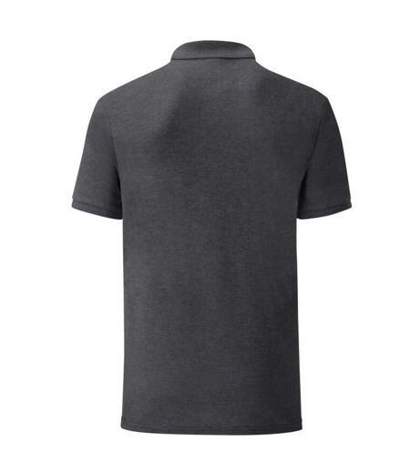 Polo Manches Courtes Homme Gris Foncé Chiné Fruit Of The Loom