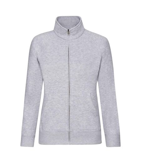 Fruit Of The Loom Ladies/Womens Lady-Fit Fleece Sweatshirt Jacket (Heather Grey) - UTBC1371