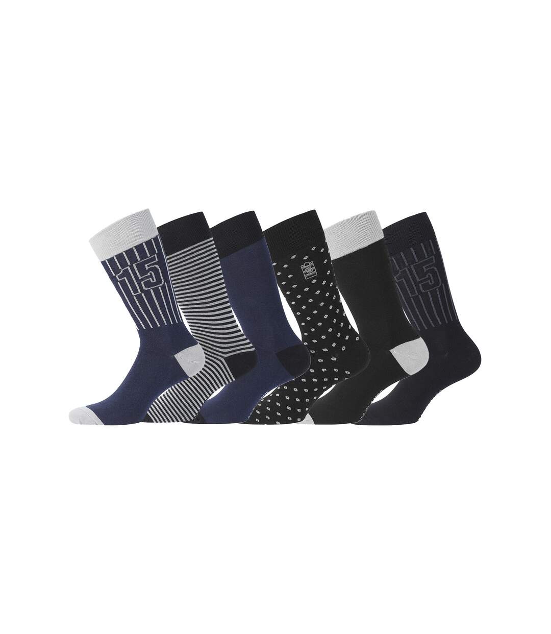 Lot de 6 Paires de Chaussettes de ville coton homme Serge Blanco