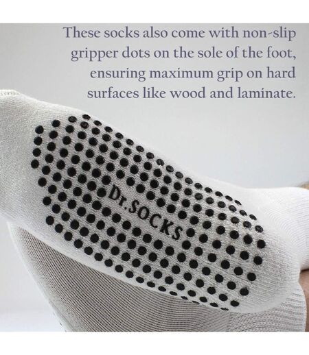 4 Pack Short Bamboo Diabetic Socks With Grips for Men and Women