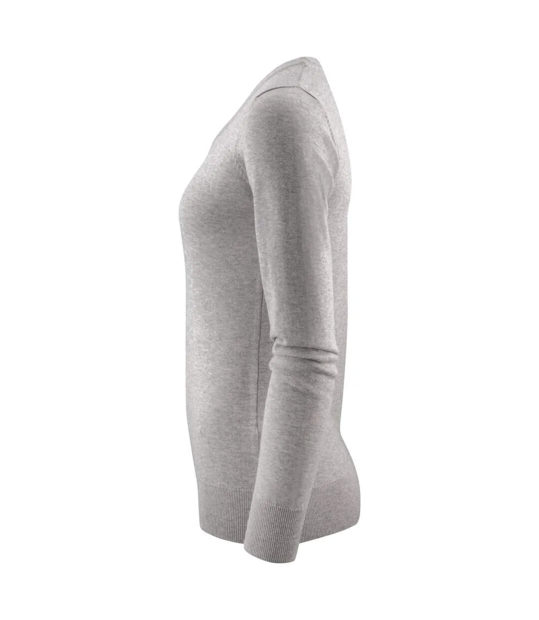 Womens/ladies Ashland U Sweatshirt Grey Melange Harvest-4