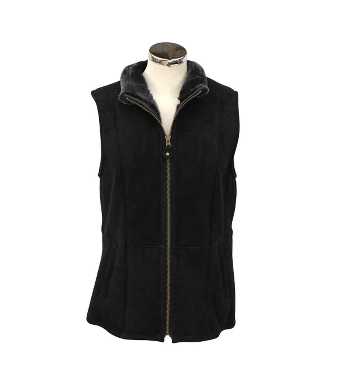 Womens/ladies Gilly Sheepskin Gilet Black Eastern Counties Leather-1