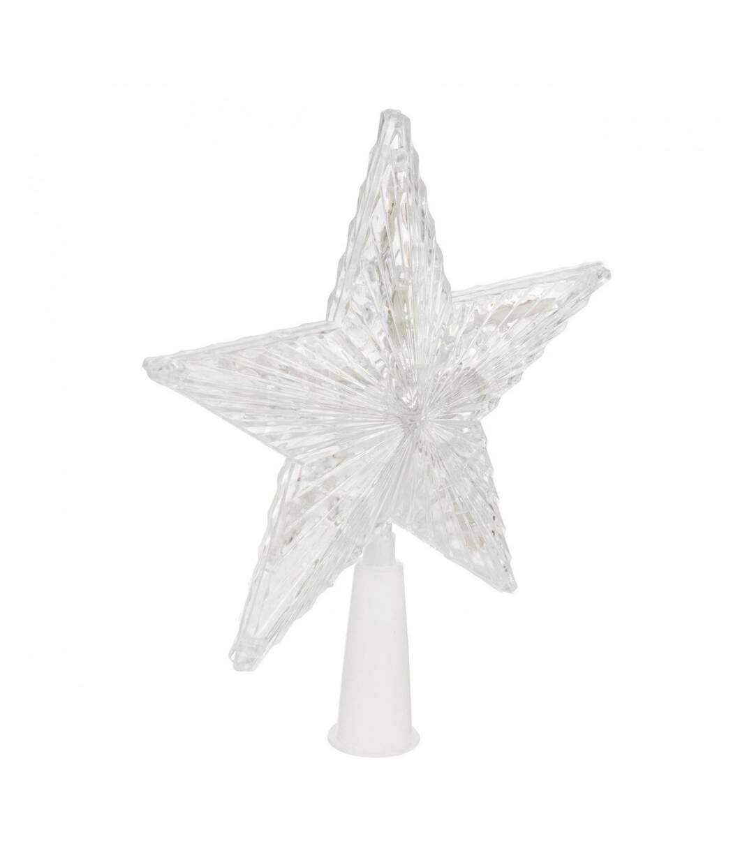 Cimier Sapin Lumineux Étoile 20cm Blanc Chaud-1
