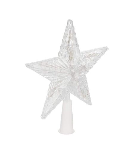 Cimier Sapin Lumineux Étoile 20cm Blanc Chaud
