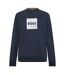 Mens Stitch Crew Neck Sweatshirt Navy Boss-1