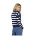 Womens/ladies Striped V Neck Cardigan Navy White Brave Soul-3