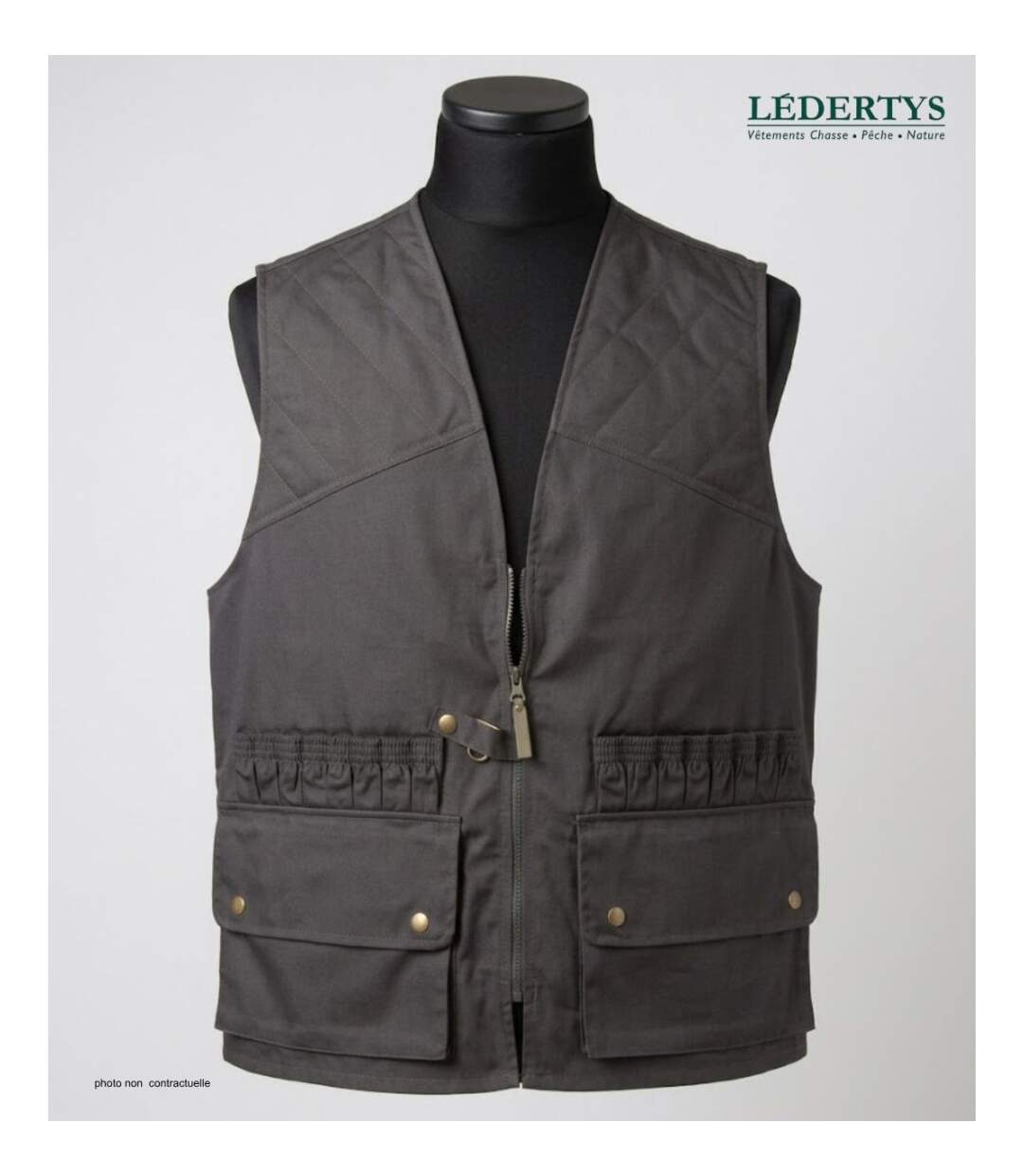 LEDERTYS LY0207 — Gilet de chasse sans manches vert : l'équipement fonctionnel à cartouchière 16 tubes-3