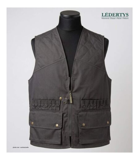 LEDERTYS LY0207 — Gilet de chasse sans manches vert : l'équipement fonctionnel à cartouchière 16 tubes