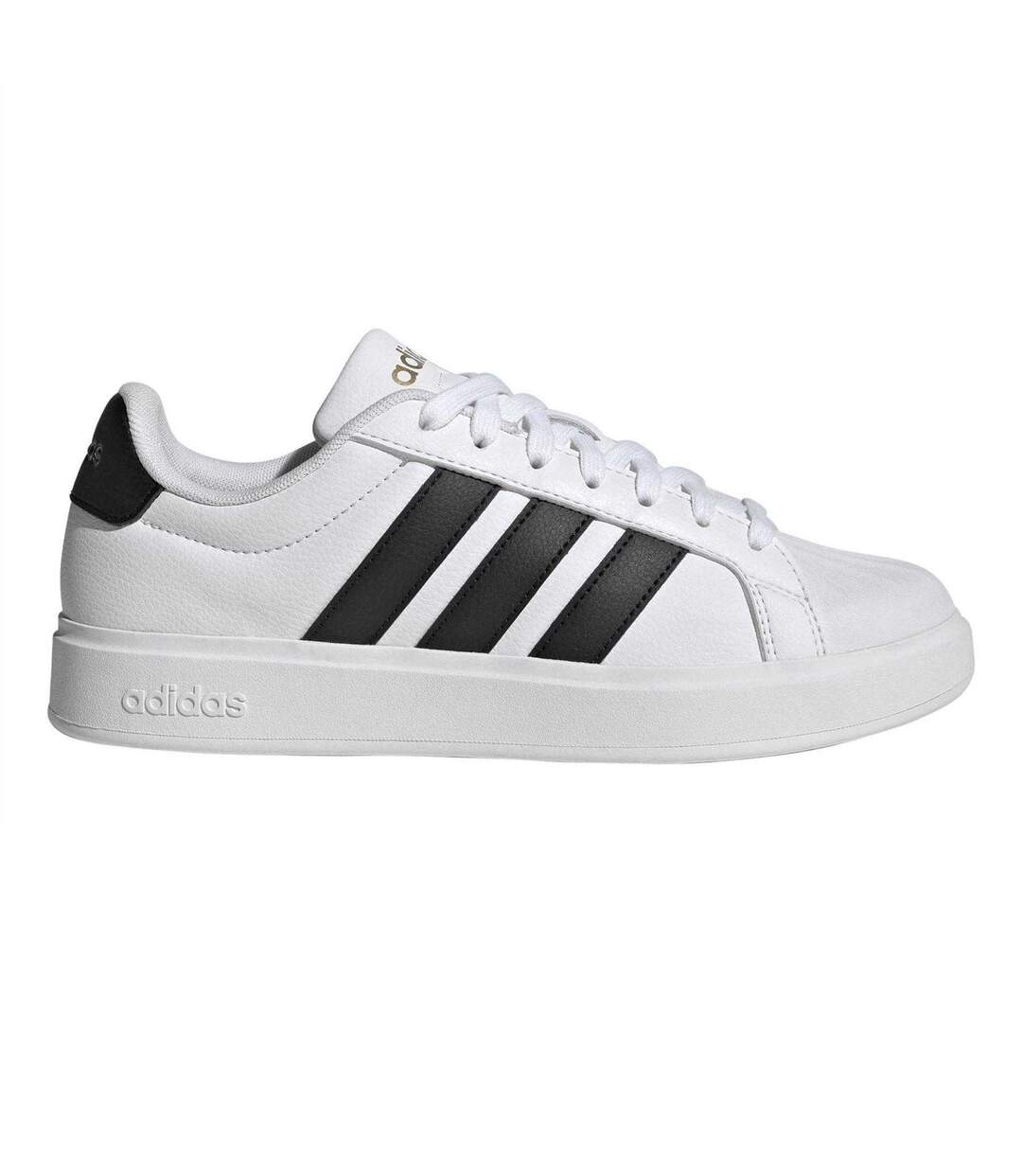 Womens/ladies Grand Court Stripes Trainers White Black Adidas-1