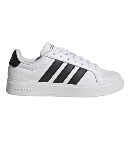 Womens/ladies Grand Court Stripes Trainers White Black Adidas