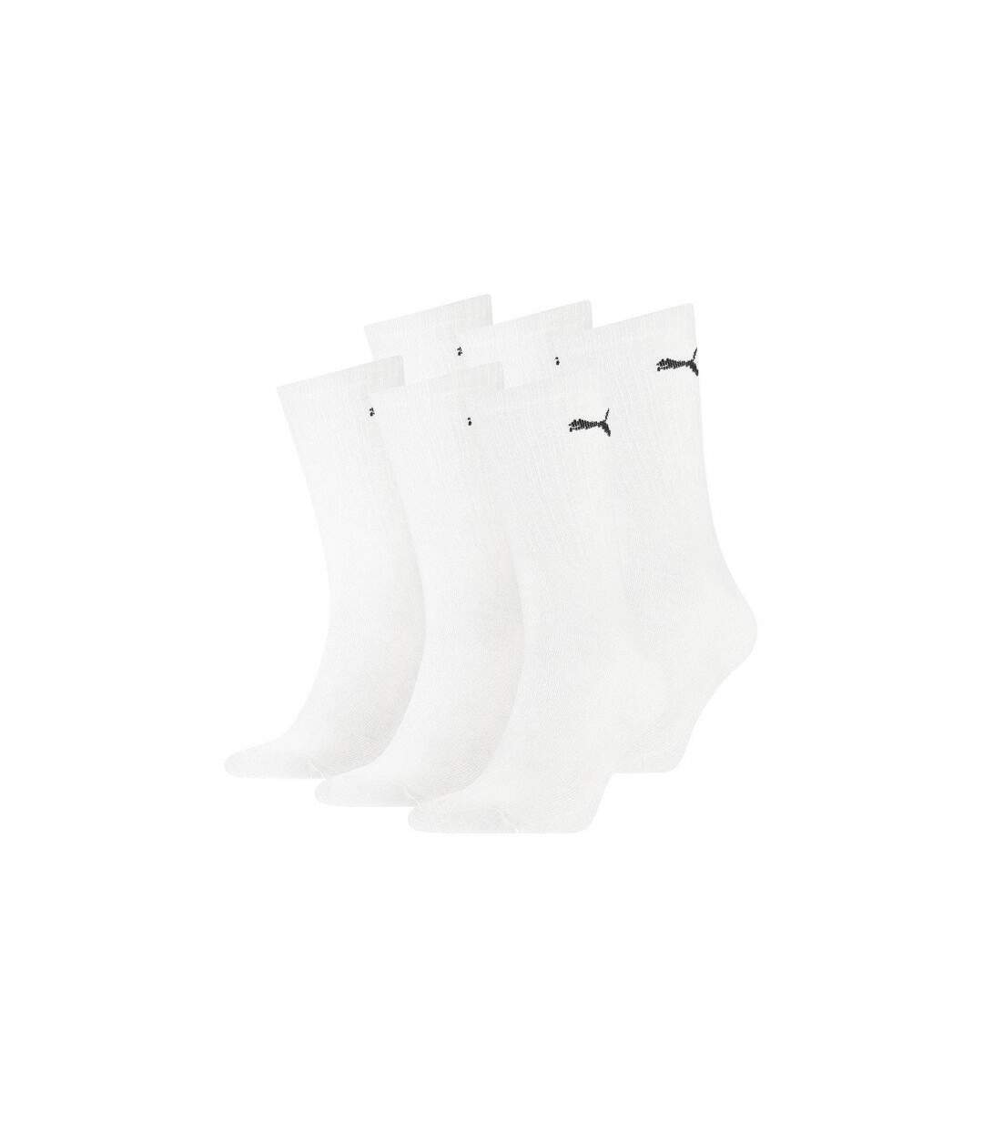 PUMA Lot de 6 paires de Chaussettes Mixte Coton SPORT Blanc-1