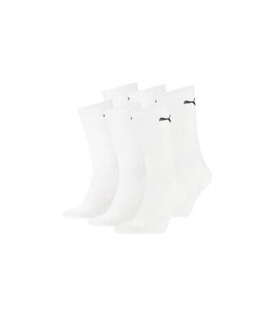 PUMA Lot de 6 paires de Chaussettes Mixte Coton SPORT Blanc