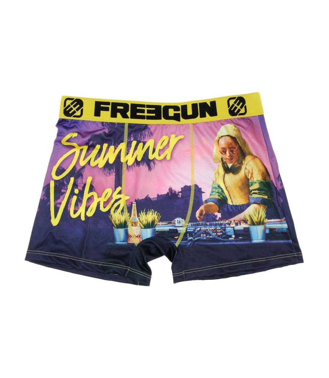 Boxer violet/jaune à imprimés homme freegun vib - l-1
