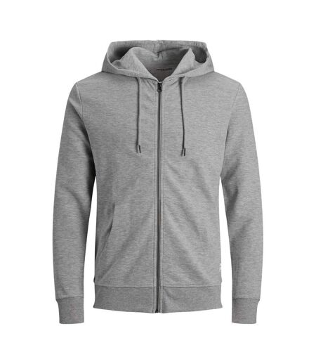 Mens Big & Tall Full Zip Hoodie Grey Melange Jack And Jones