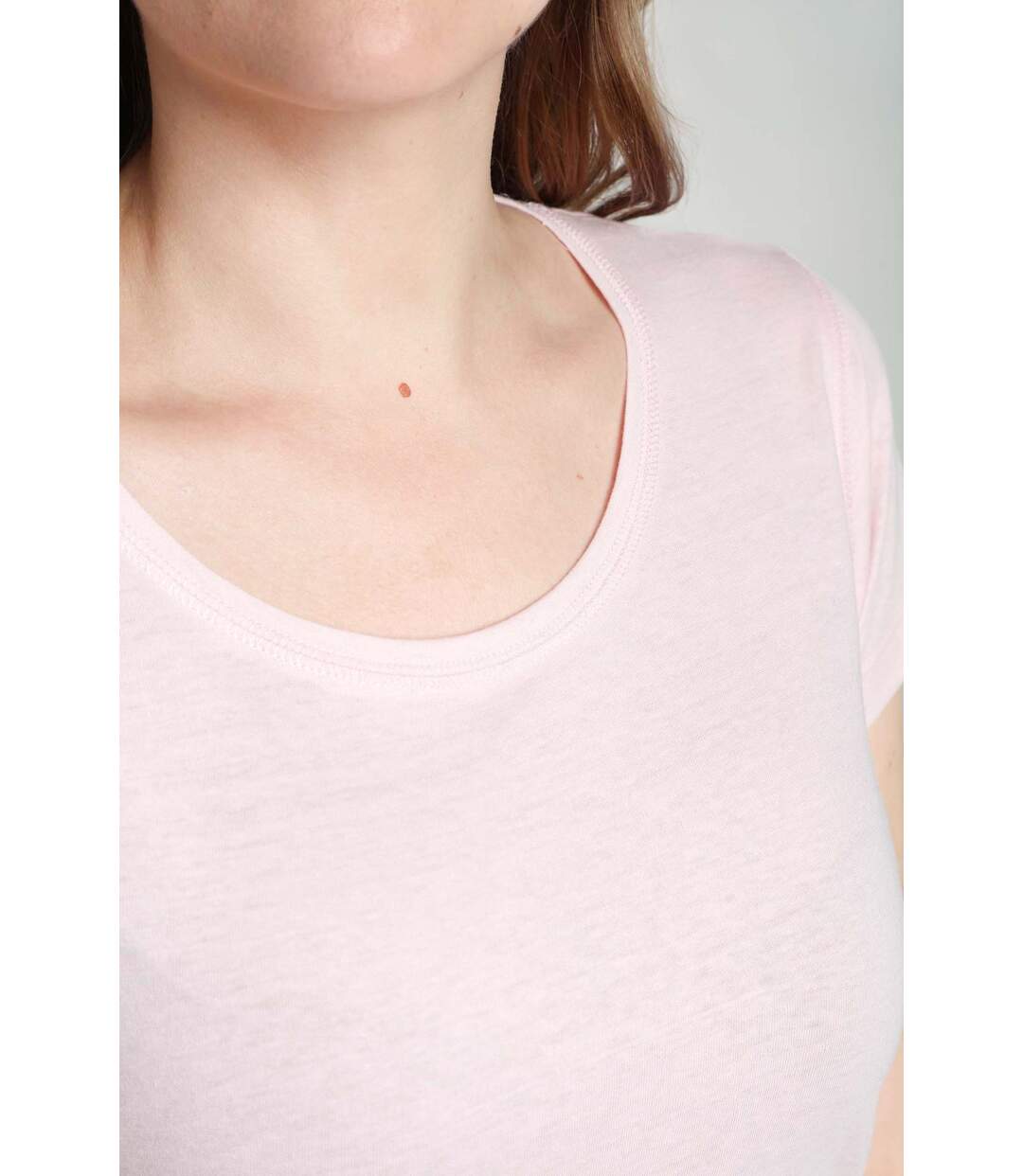 Tee shirt col rond manches courtes femme Marine Pot Pourri(Rose) | Gerard Pasquier-5
