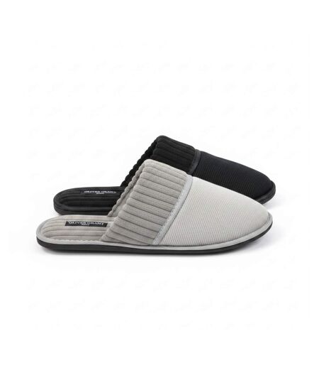 OLIVER GRANT PARIS Pantoufles Mules Homme Côtelées Pack 2 Paires