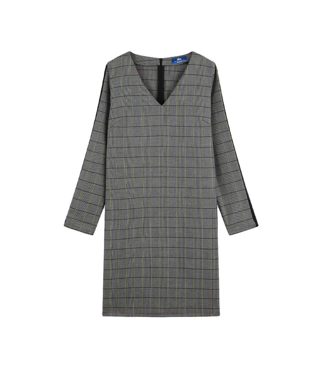 Robe grise à carreaux Femme TBS Jikel - 36