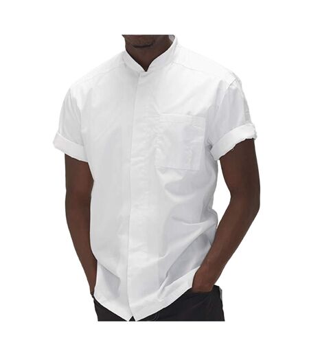Mens Polycotton Slim Short-sleeved Chef Shirt White Le Chef