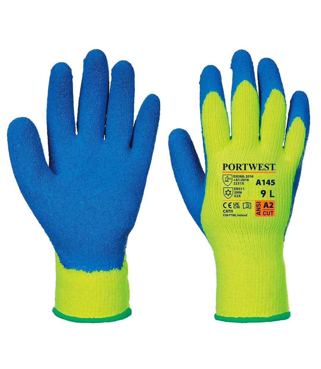 Gants adhérents a145 xl jaune / bleu Portwest