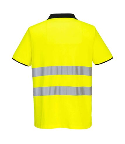Portwest Mens PW2 Cotton Hi-Vis Polo Shirt (Yellow/Black) - UTPW552