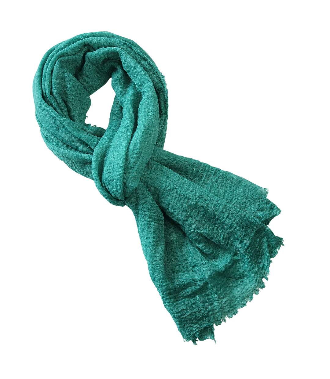 Cheche froissé uni écharpe foulard Homme Femme-1