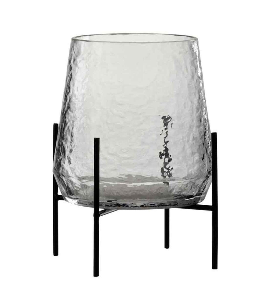 Vase Design sur Pied Irrégulier 25cm Transparent-1