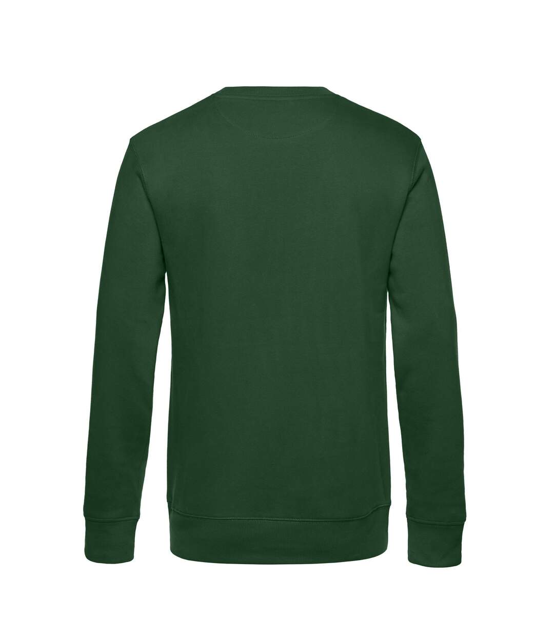 Mens king crew neck jumper bottle green B&C