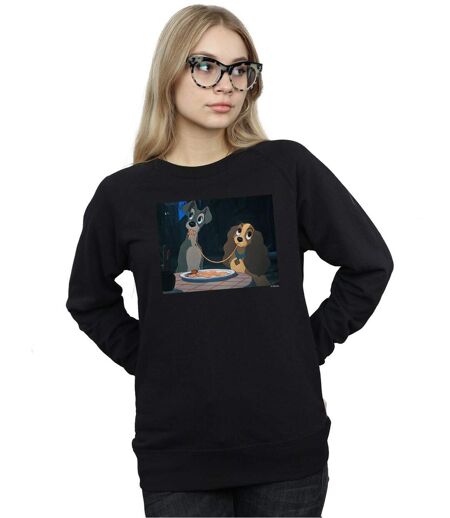 Disney - Sweat LADY AND THE TRAMP SPAGHETTI SLURP - Femme (Noir) - UTBI12838