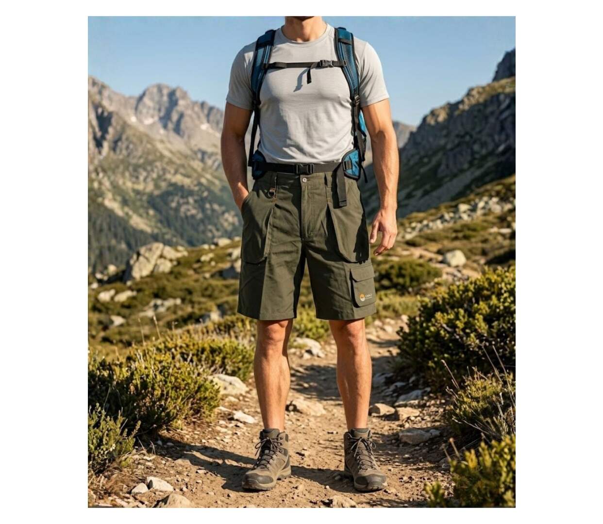 Short randonnée homme OGALO SE9012 taupe : la légèreté et la résistance du polyamide technique-5
