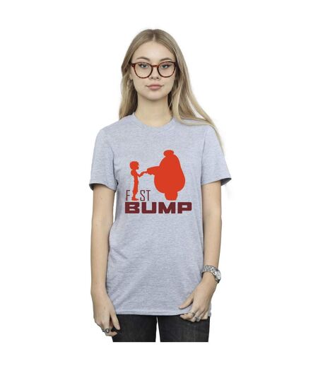 Disney - T-shirt BIG HERO BAYMAX FIST BUMP CUTOUT - Femme (Gris chiné) - UTBI15717