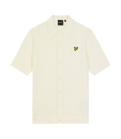 Mens stripe textured polo shirt chalk Lyle & Scott