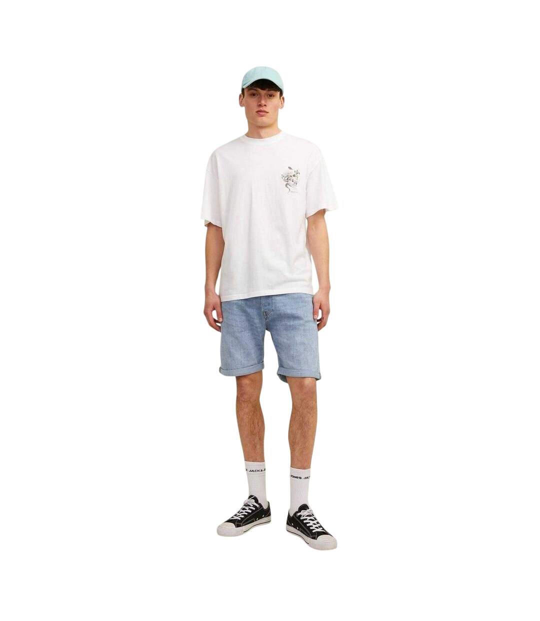 Mens Chris Original Denim Jean Shorts Blue Denim Jack And Jones-4