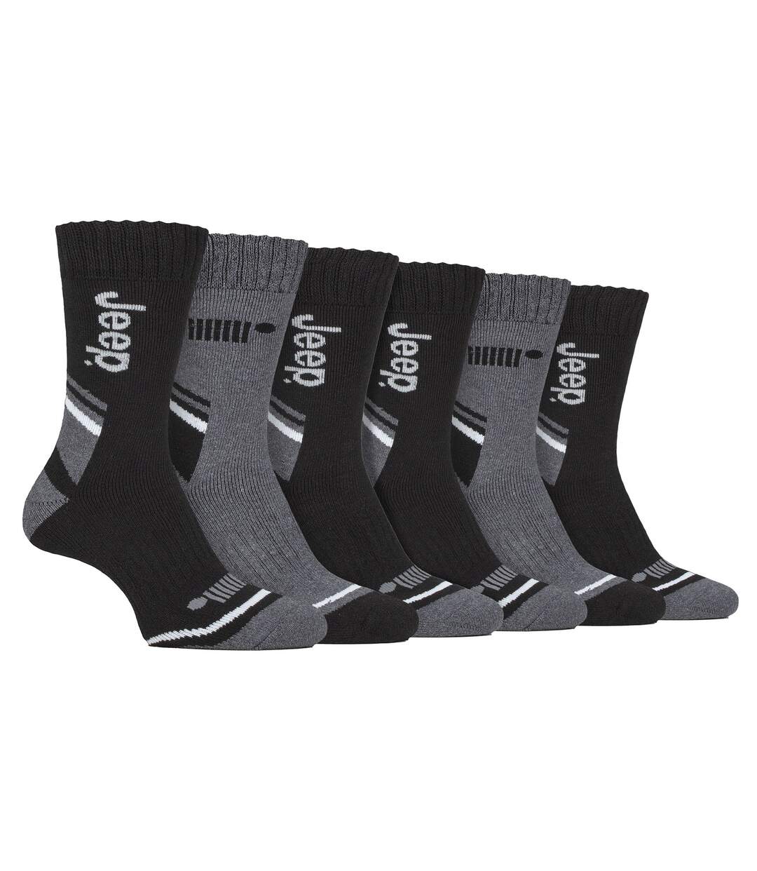 Mens 6 Pack Walking Boot Socks | Polyester Outdoor Socks for Hiking-1