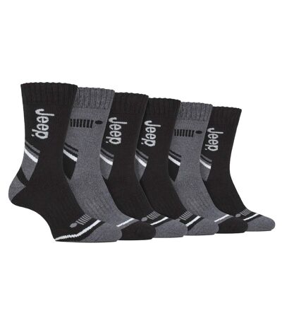Mens 6 Pack Walking Boot Socks | Polyester Outdoor Socks for Hiking