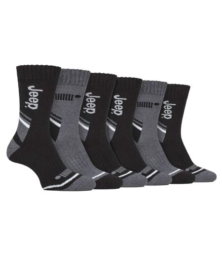 Mens 6 Pack Walking Boot Socks | Polyester Outdoor Socks for Hiking