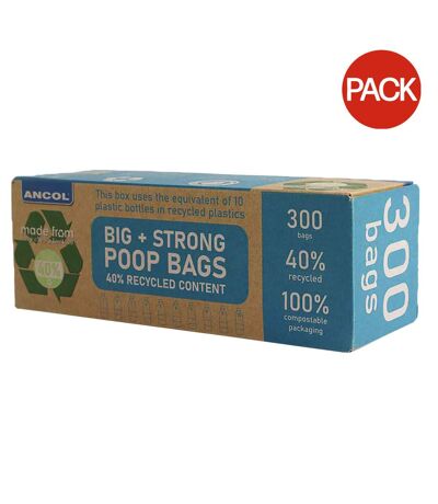 Pack of 3  Giant recycled poop bag roll 00 one size blue/brown/green Ancol