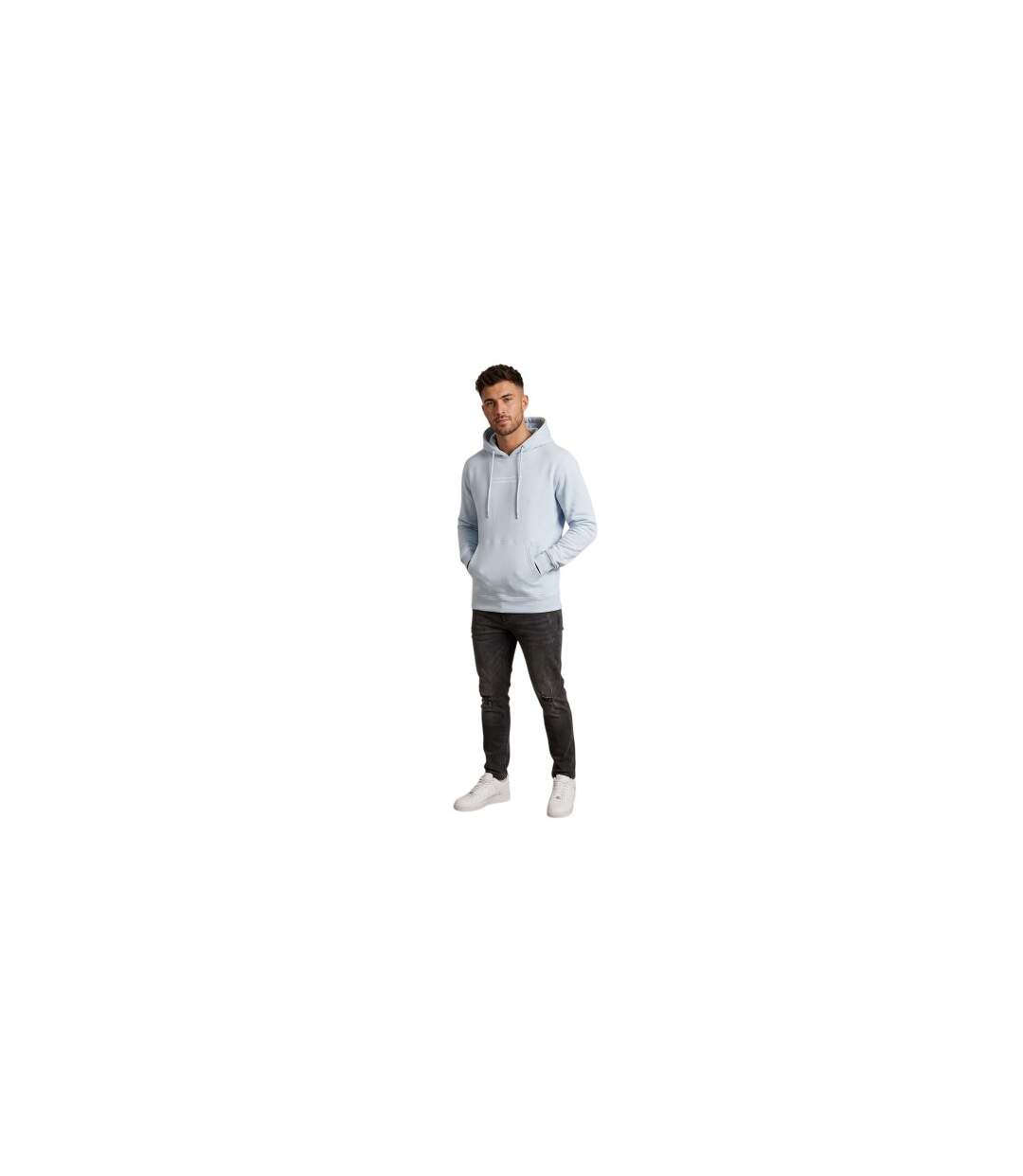 Mens Logo Hoodie Sky Blue Criminal Damage-1